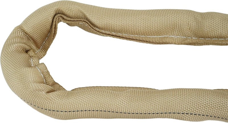 Chenango Supply VR4 8 Foot Endless Round Lifting Sling – USA Made Polyester, 10,600 lb Vertical, 8,500 lb Choker, 21,200 lb Basket – Double-Ply Cover, Tan Poly Round Rigging Sling - Image 4